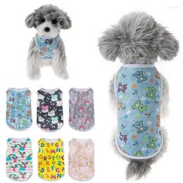 Dog Apparel Top Seller Pet Clothes Summer Vest Thin Print Breathable Teddy Skirt Keeping Cool