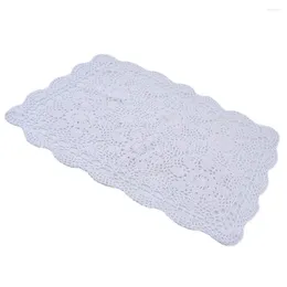 Table Cloth 40x60cm Vintage Lace Tablecloth Rectangle Cotton Crochet Hollow Out Small Kitchen Wedding Place Mat Decor