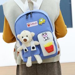 School Bags 2024 Cartoon Bear Canvas For Gilr Cute Kids Kindergarten SchoolBags Children Backpacks Girls Boy Book Back Pack