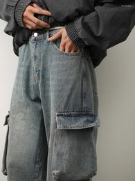 Men's Jeans Streetwear Mens Fashion Loose Straight Denim Pants Men Vintage Y2K Patchwork Pockets Cargo Male Spring Summer Jean