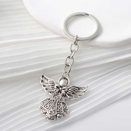 Fashion Alloy Keychains Big Angle Wing Sier Colour Key Rings For Women Men Friendship Gift Handbag Decoration Handmade Jewellery