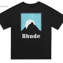 Rh Designers Mens Rhude Embroidery t Shirts for Summer Tops Letter Polos Shirt Womens Tshirts Clothing Short Sleeved Large Plus Size 100% Cotton Tees S-xl