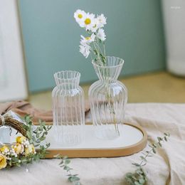 Vases Nordic Minimalist Transparent Glass Vase Plant Water Culture Container Flower Pot Living Room Decoration For Flowers