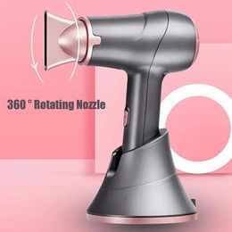 Hair Dryers Wireless hair dryer rechargeable portable travel clipper salon styling tool 5000mAh 300W hot and cold air Q0522