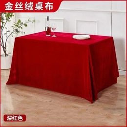 Table Cloth Rectangular Red Tablecloth Exhibition Gold Velvet Conference Curtain Black