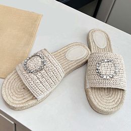 Designer Slippers Flat Slides Sandals Weave Slide Women Casual Sho EFashion Outdoor Wear Beach Shoes With Box 568