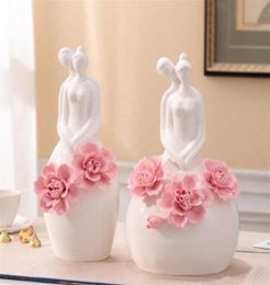 modern Creative ceramic young girls lady figurines home decor crafts room decoration handicraft ornament porcelain wedding decor195556457