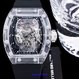 Designer RM Wrist Watch Active Tourbillon RM56-01 Transparent Glass Case Original RM5601 Mens Automatic Mechanical Tourbillon Movement Chronograph Timepiece