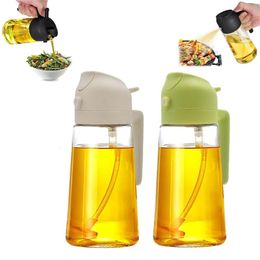 In Sprayer Oil Kitchen Spray Dispenser and Pour For Cooking oz ml Glass Bottle for Salad Frying BBQ White Green