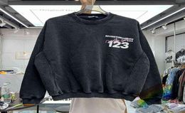 Men039s Hoodies Sweatshirts RRR123 Vintage Sweatshirts Men Women Top Version Fleece Keep Warm Puff Print RRR 123 Crewneck T22097959604