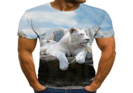 Mens Street Graphic Polar bear T Shirts Summer Fashion Animal Printing Lion Tshirts Casual Loose Print Tees Youth 3D Digital Patte2348727