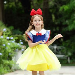 Cute Princess Girls Tutu Christmas Dress Purple Cartoon Cosplay Rapunzel Sophia Costume For Kids Little Children Summer 2-8years L2405