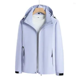 Men's Jackets Spring And Autumn Outdoor Women's Windproof Waterproof Solid Colour Breathable Comfortable Hooded