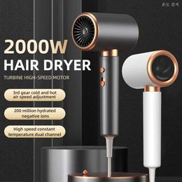 Hair Dryers 2000W 3rd Gear Professional Dryer Negative Hot Air Strong Salon Tool Q240522
