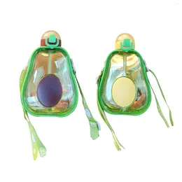 Water Bottles Kid Bottle With Straw Cute Avocado Leakproof For Sports Girls 600 Ml