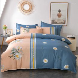 Bedding Sets 4pcs/Set Duvet Cover Set Pastoral Bed Sheet AB Side Classic 3 Size Colour Grid Summer Linen 2024