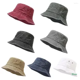 Berets Dropship Sun Protective Fisherman Hat Cotton Bucket Adult Outdoor Activity Hiking