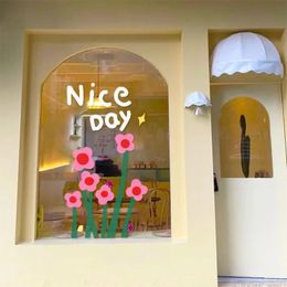 Colourful Household Decoration Wall Stickers Bathroom Window Glass Door Decor Shops Posters Display Static Cling Decorative Films 240521