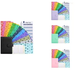 Gift Wrap 12 Budget Envelopes With A6 Binder Durable Waterproof Plastic Cash System For Planner