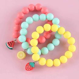 Jewellery Bangle Coloured Soft Clay Bead Bracelet Suitable for Girls Sweet Fruit Friendship Bracelet Fashion Jewellery Accessories Wholesale Trend Gifts WX5.21