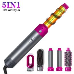 Hair Dryers Multi functional five in one hot air combination multi head automatic curling machine straight hair dryer curling rod Q240522