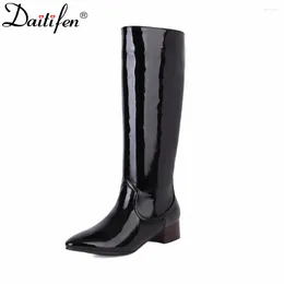 Boots Daitifen Brand INS Chunky Heels White Fashion Platform Solid Round Toe Women Cool Thick Bottom Casual