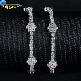 Wholesale Price VVS Diamond 3MM 925 Sterling Silver Flower Tennis Chain Moissanite Tennis Bracelet