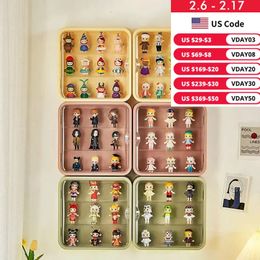 Wall Mounted Storage Box For Figures Showcase Clear Acrylic Blind Display Case Stand Dust Proof Doll Toy 240522