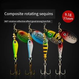 Rotating Metal Spinner Fishing Lures 91g 7cm Sequins Iscas Artificial Hard Baits Crap Bass Pike Treble Hook Tackle Accessories 240522