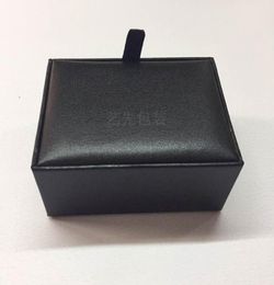 Whole 100 pcslot Black Cufflink Box Cufflink Gift Case Holder Jewellery Packaging Boxes Organiser Black Cufflink1840524