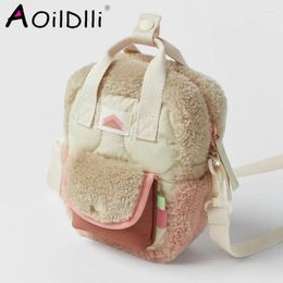 Backpack Winter Plush Colour Donut For Ladies Or Children Casual With A Single Shoulder Crossbody Bag Cute Phone