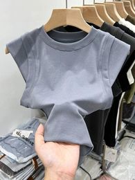 Women's T Shirts Pure Cotton Camisole Sleeveless T-shirt Sports Vest Niche For External Wear Paired With Spicy Girl Bottom Top