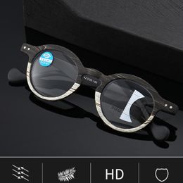 Sunglasses Retro Wood Grain Progressive Multi-focus Reading Glasses Men Women Anti-blue Light Far And Near 1 0 1 5 2 0 To 4 0Sunglasses 236l