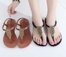 Ipomoea Women Sandals Flip Flops Summer Flat Thoans Женщина богемскую дамскую каникулы пляжные сандалы Femme SH041401 22022632373255