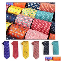 Neck Ties Tailor Smith 100% Silk For Men Handmade Necktie With Animal Pattern Tie Fathers Day Birthday Gift 240202 Drop Delivery Fas Dhi6Q