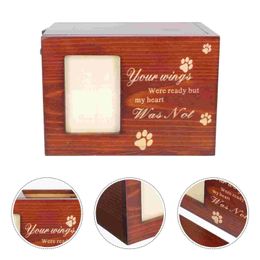 Box Pet Ashes Urn Dog Memory Cremation For Urns Keepsake Po Wooden Memorial Dogs Ash Cat Casket Small Bone Or Cats Gifts Paw 240522