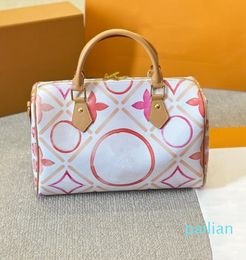 24SS Women's Luxury Designer Pillow Bag Tote Leather Graffiti Shopping Women's Handbag Shoulder Bag Crossbody Bag Travel Airport 30CM