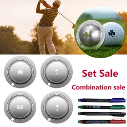 Stainless Steel Golf Ball Line Marker Stencil Cute Pattern bet Pen Outdoor Putting Positioning Aids Accessories y240515