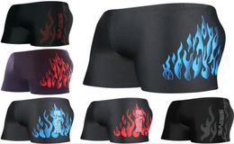 Flame Pattern Men Male Swimming Swimwear Boxer Shorts Bathing Suit Trunks Swim Black Blue Beach Wear Briefs Swimsuit Beachwear8800173