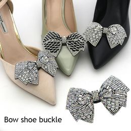 1PC Shiny Bows Shoes Decoration Clips Wedding High Heel Rhinestone Charm Buckle Detachable Bride Accessories 240520