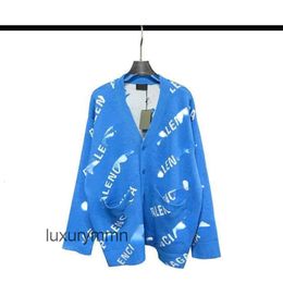 hoodies High mens Quality balenciges Sweaters sweaters designer ceiling fashion brand autumn and winter full printed knitte TIB3