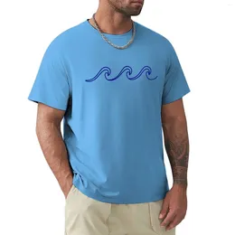 Men's Polos Rough Sea Pattern - Blue On White T-Shirt Edition Vintage Clothes Quick Drying Plus Size Tops Men