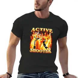 Men's Tank Tops Active Shooter T-Shirt Short Oversized T Shirt Aesthetic Clothes Mens Shirts Casual Stylish