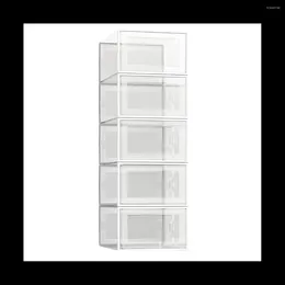 Kitchen Storage Transparent Shoe Box Drawer-Type Plastic Rack Cabinet Online Celebrity White