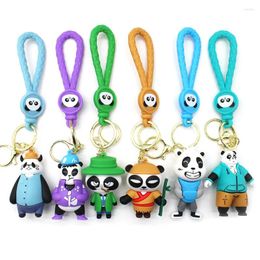 Keychains Kawaii Bear Panda Keychain For Women Men Cute Pendant Keyring Car Key Trinket Friends Bag Charm Holder Accessories