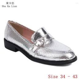 Casual Shoes Slip-On Women Oxfords Brogue Loafers Flats Woman Flat Plus Size 34 - 43