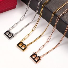 X595 Style Luxury Designer Double Letter Pendant Necklaces 18K Gold Plated Crysat Necklace Women Wedding Party Jewerlry Accessories Double Heart Necklace