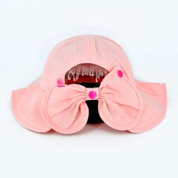 Summer Baby Bucket Hat With Bows Soft Cotton Infant Girls Fisherman Panama Hats Outdoor Wide Brim Kids Sun Beach Cap