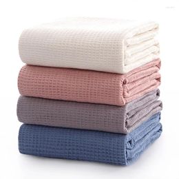 Blankets Soft Comfortable Breathable Lunch Break Blanket Japanese Pure Cotton Solid Colour Waffle Cover Towel