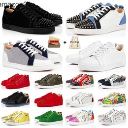 With Box Red Bottomlies Shoes Casual Mens Casual Shoes Luxurys Designers High Low Tops Studded Spikes Fashion Suede Leather Black Silver Man Women Fl X6OM